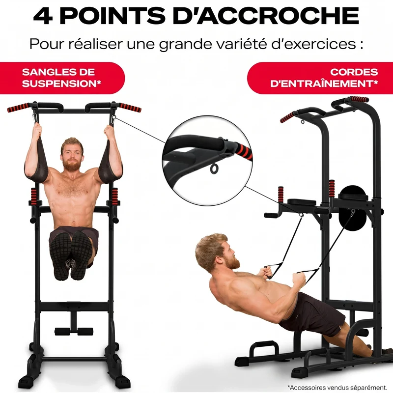 Chaise Romaine Homefit Spartan 7-en-1 – Barre de Traction Réglable – Dips & Abdos – Charge Max. 120 kg
