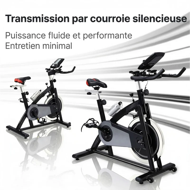 Vélo d’Appartement Homefit VeloCity – 22 kg d’Inertie – Bluetooth – Support Tablette – 125 kg