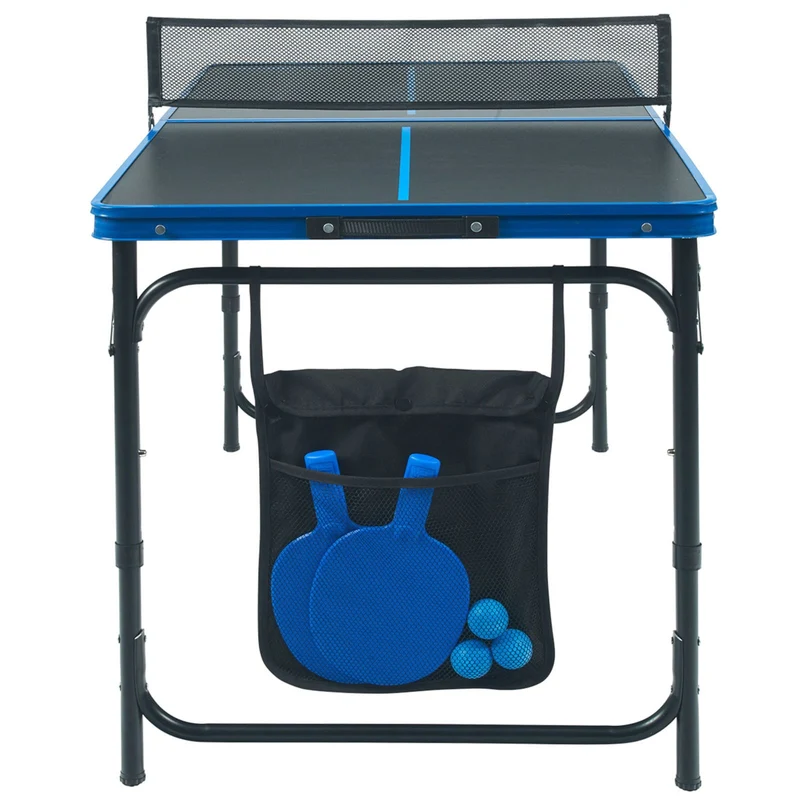 Mini Table de Ping-Pong Homefit Pliable – 120 × 60 cm – Hauteur Réglable – 2 Raquettes & 3 Balles Incluses