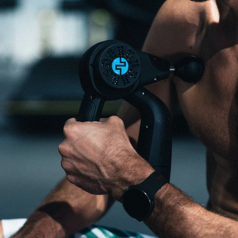 Pistolet de Massage Musculaire Homefit Pro – 3 Vitesses – 3 Positions – 3 Embouts – Autonomie 90 min