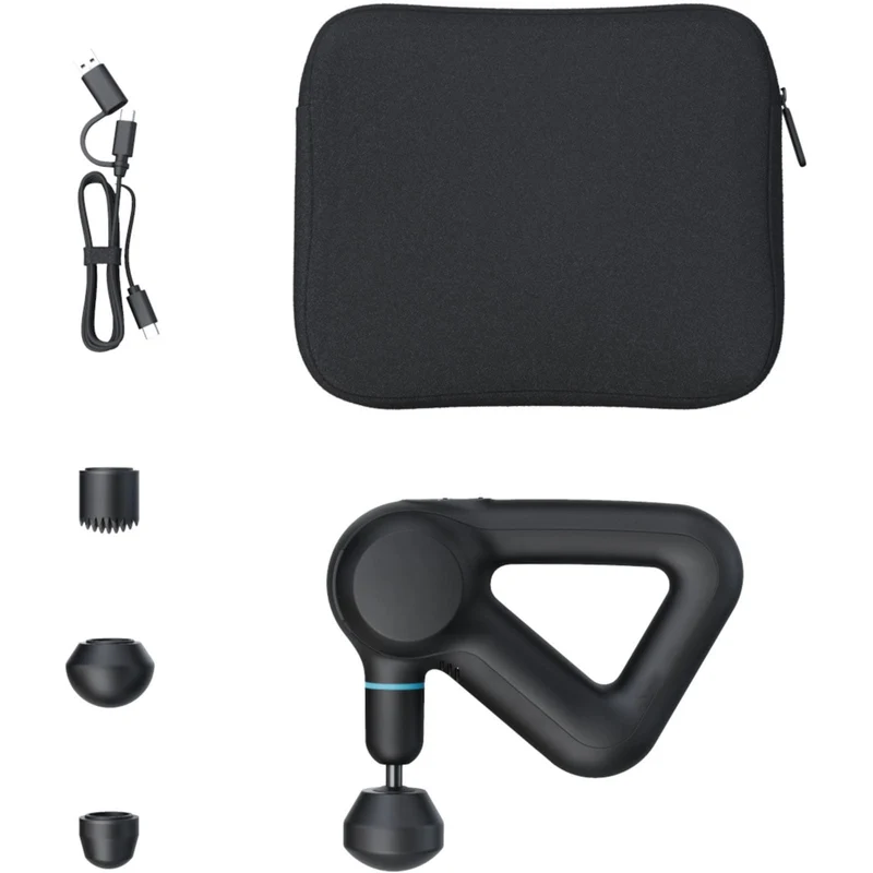 Pistolet de Massage Musculaire Homefit – 5 Vitesses – Amplitude 16 mm – 4 Embouts – Autonomie 120 min