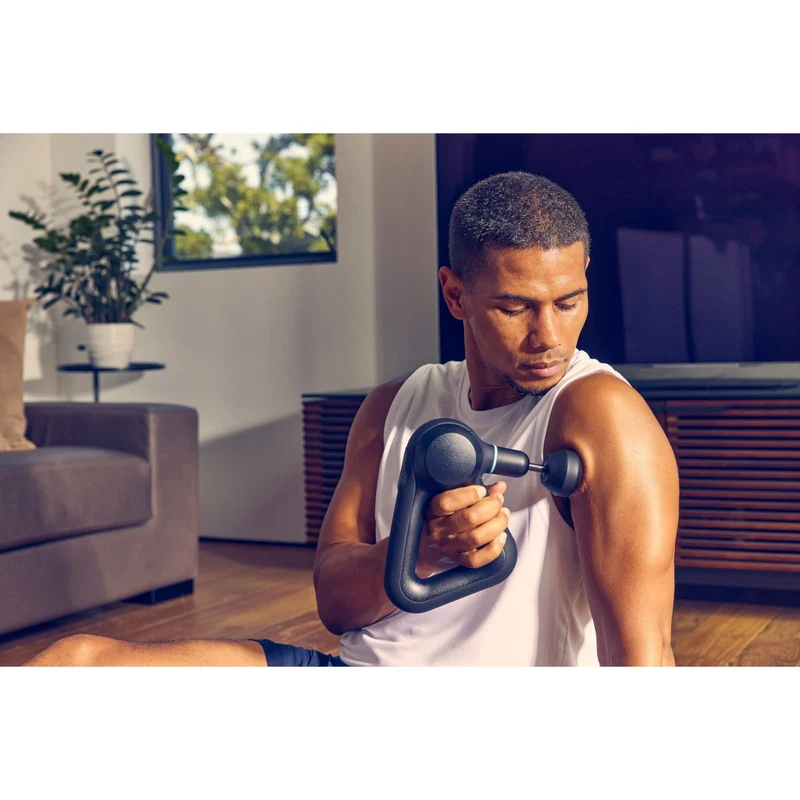 Pistolet de Massage Musculaire Homefit – 5 Vitesses – Amplitude 16 mm – 4 Embouts – Autonomie 120 min