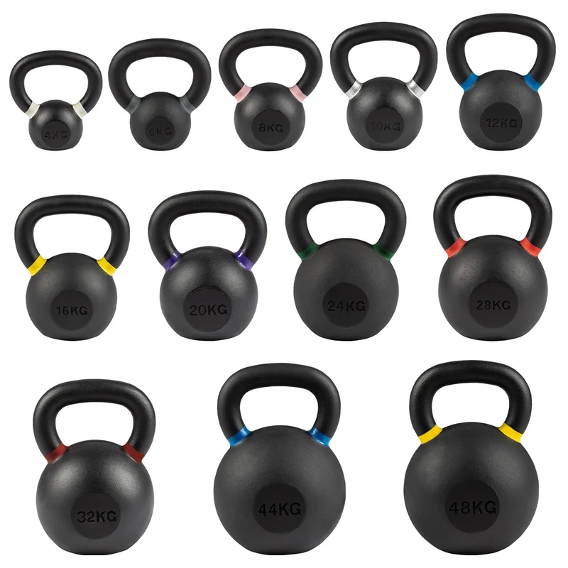Kettlebell en Fonte Homefit Pro – 4 à 48 kg – Monobloc – Poignée Ergonomique – Base Plate