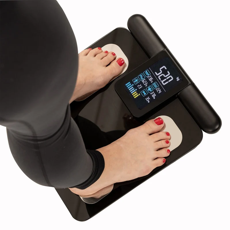 Balance Connectée Homefit Haute Précision – 8 Électrodes – 28 Indicateurs – Écran Intégré – 180 kg