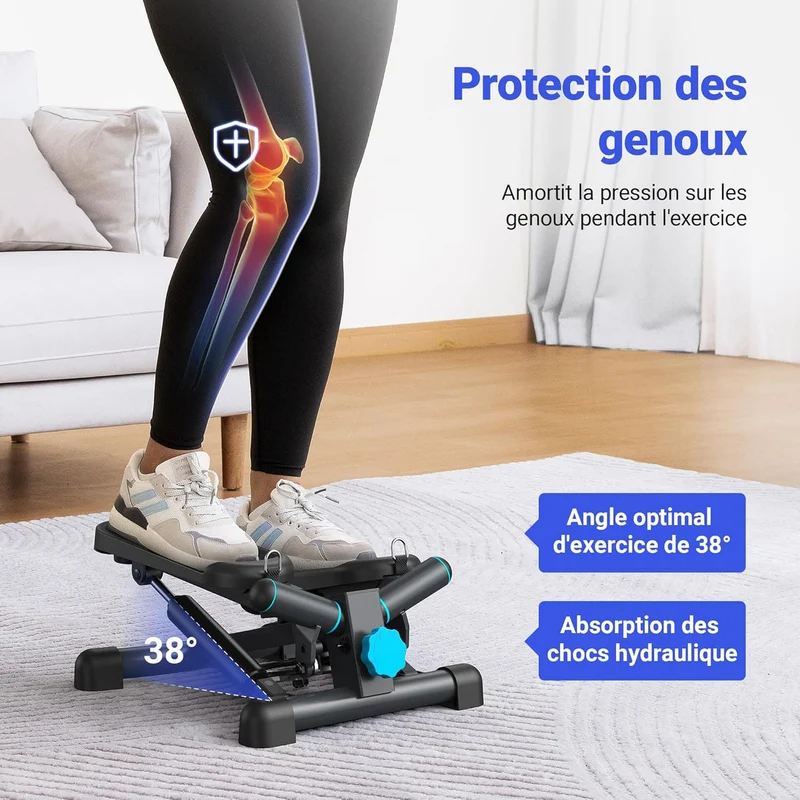Stepper Homefit TwistStep – Mouvement de Torsion – Résistance Réglable – Écran LCD – Bandes Incluses – 150 kg