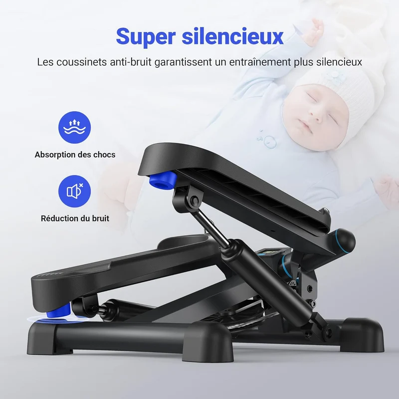 Stepper Homefit TwistStep – Mouvement de Torsion – Résistance Réglable – Écran LCD – Bandes Incluses – 150 kg