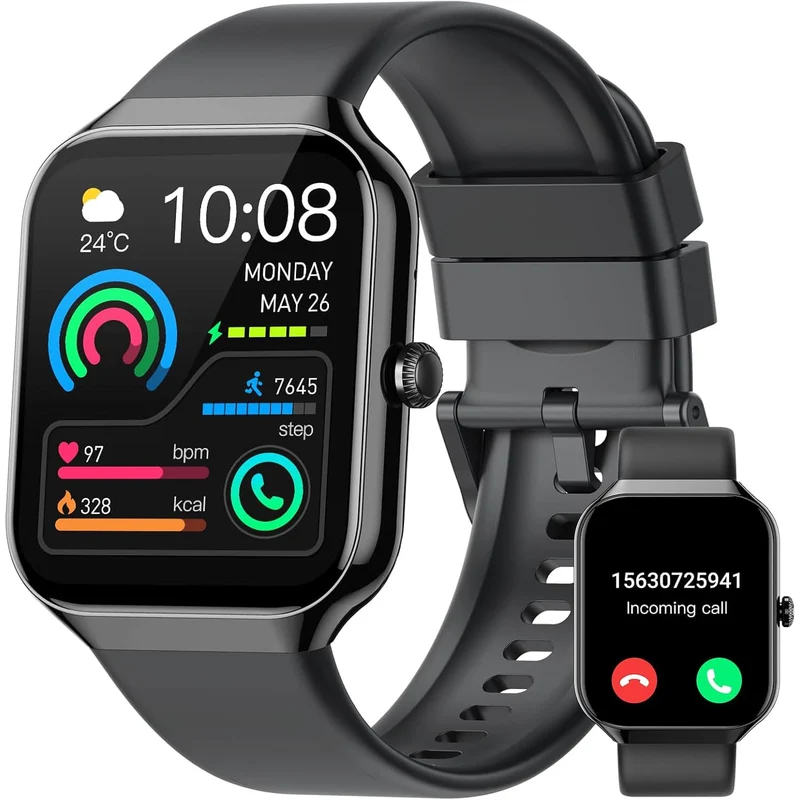 Montre Connectée TitanFit X - Appels Bluetooth, 113+ Modes Sport, Suivi Santé, Étanche IP68, Écran HD 1.96"