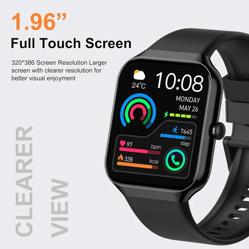 Montre Connectée TitanFit X - Appels Bluetooth, 113+ Modes Sport, Suivi Santé, Étanche IP68, Écran HD 1.96"