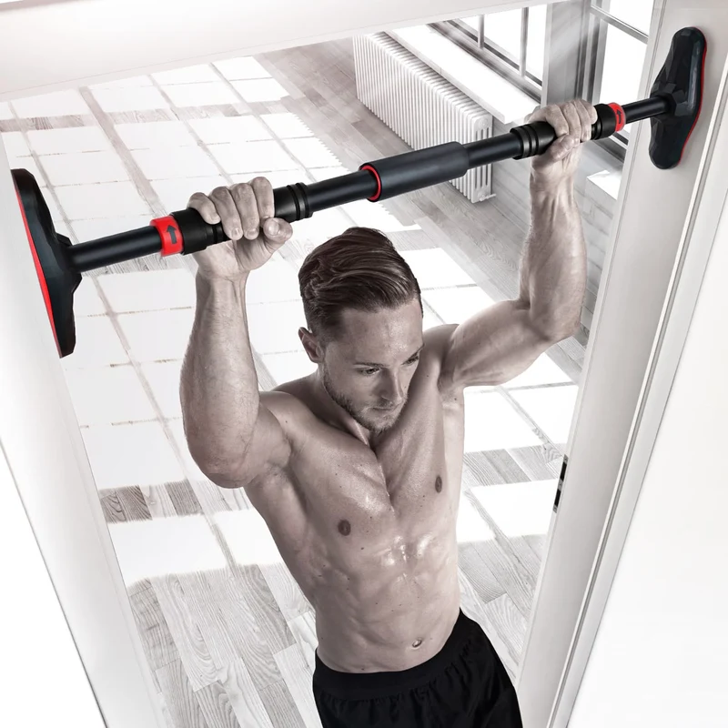 Barre de Traction Porte Homefit PowerGrip – Sans Perçage – Réglable 65 à 90 cm – Poignées Antidérapantes – 150 kg