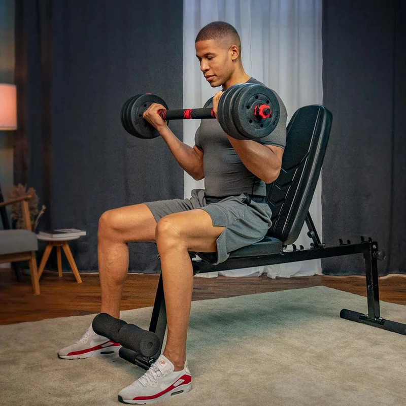 Banc de Musculation Homefit EvoFit – 8-en-1 – Dossier 5 Positions – Pliable – Charge Max. 110 kg