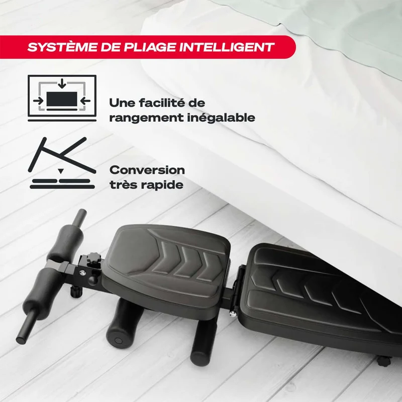 Banc de Musculation Homefit EvoFit – 8-en-1 – Dossier 5 Positions – Pliable – Charge Max. 110 kg