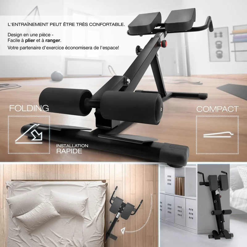 Banc Dorsal Homefit PowerBack – 5 Positions – Pliable – Charge Max. 110 kg – Acier