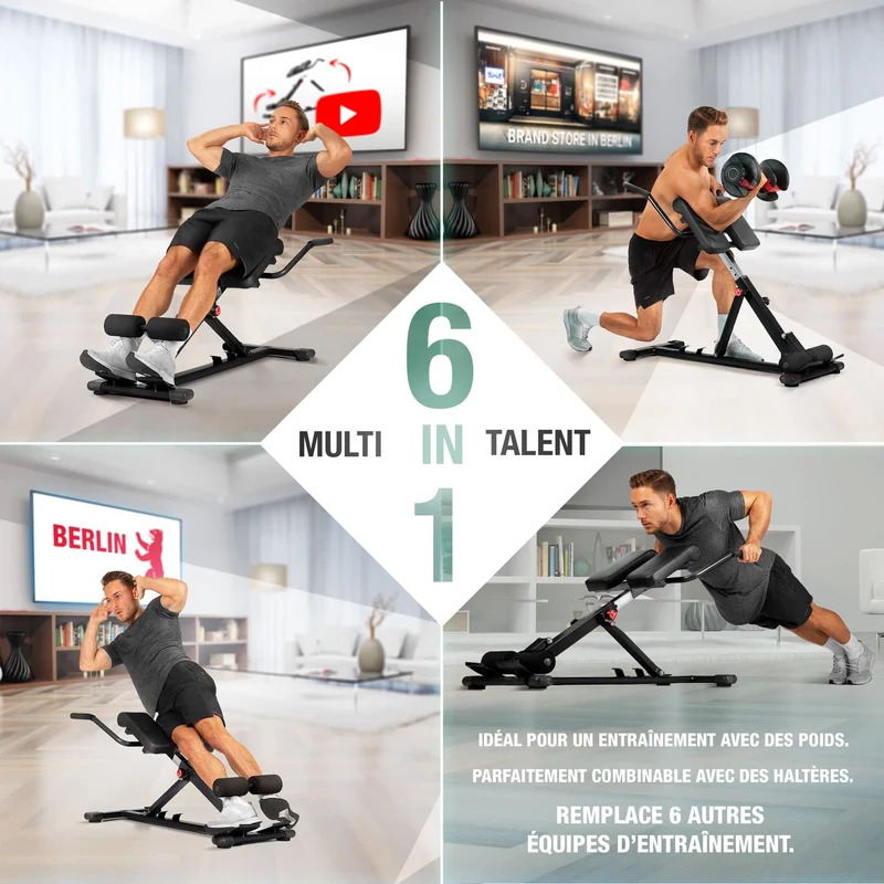 Banc Dorsal Homefit PowerBack – 5 Positions – Pliable – Charge Max. 110 kg – Acier