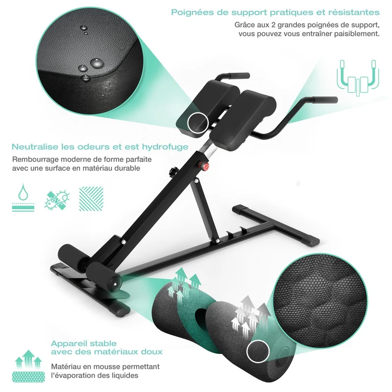 Banc Dorsal Homefit PowerBack – 5 Positions – Pliable – Charge Max. 110 kg – Acier