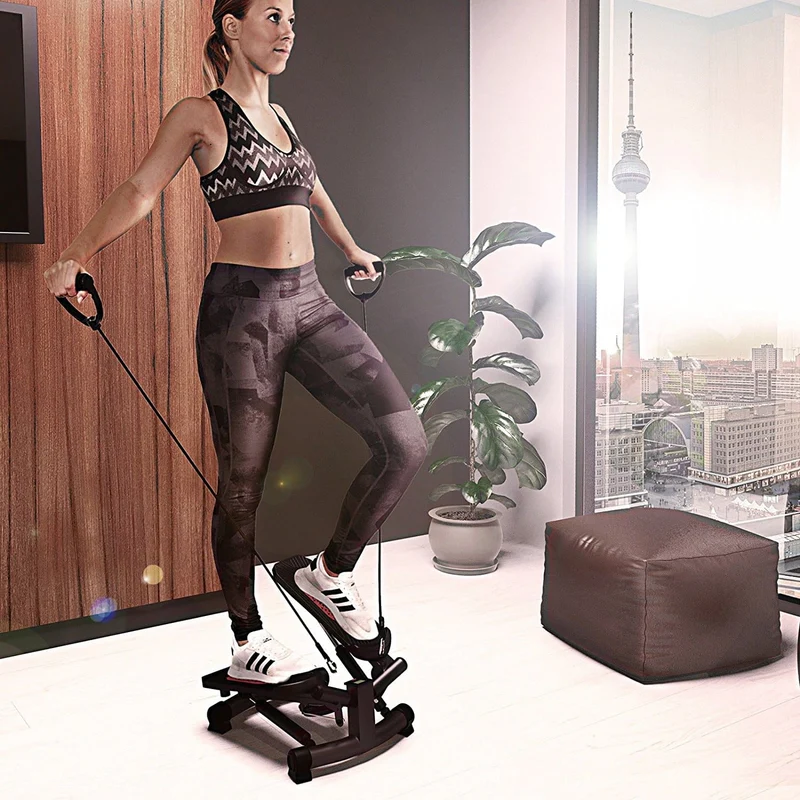 Stepper Homefit HomeStep – 2-en-1 – Résistance Réglable – Écran LCD – Cordes d’Exercice – 120 kg