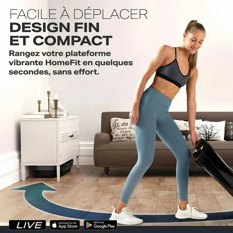 Plateforme vibrante Homefit – 180 niveaux – 7 programmes – 200 W – Télécommande