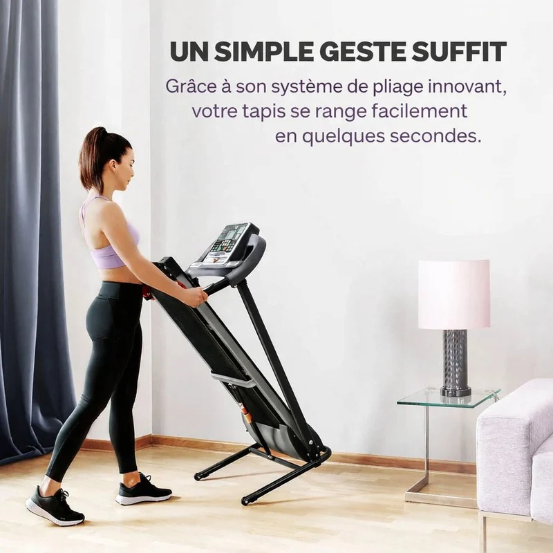 Tapis de course SprintFlow – 10 km/h – 12+1 programmes – Bluetooth – Autolubrifiant