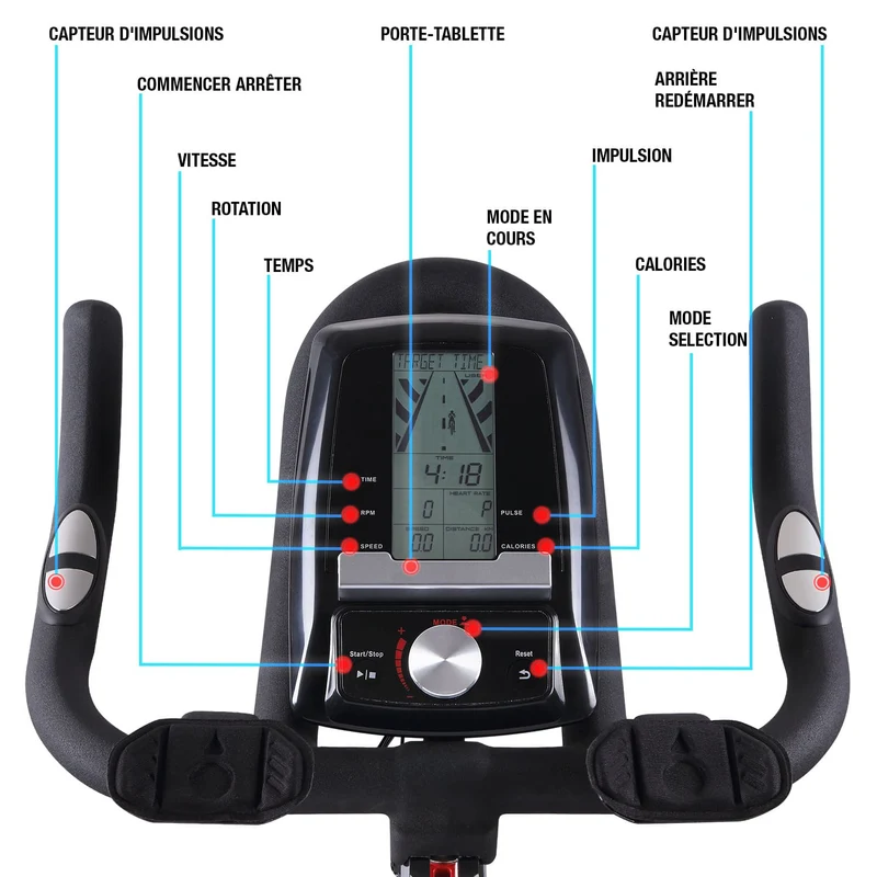 Vélo d’Appartement Homefit SpeedPro – 25 kg d’Inertie – Kinomap – Support Tablette – 150 kg