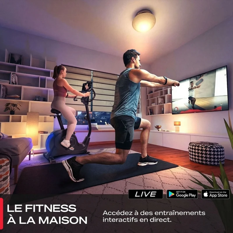 Vélo d’Appartement Homefit PulseFit – 24 Niveaux – Bluetooth – Support Tablette 360° – Charge Max. 120 kg