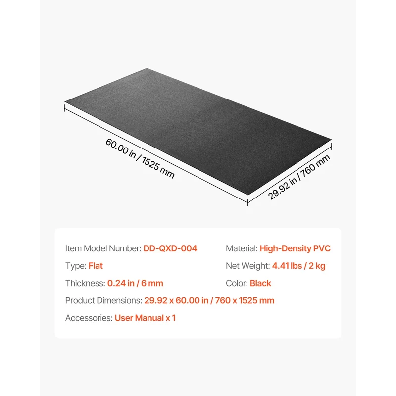 Tapis de protection de sol pour tapis de course, rameur et vélo