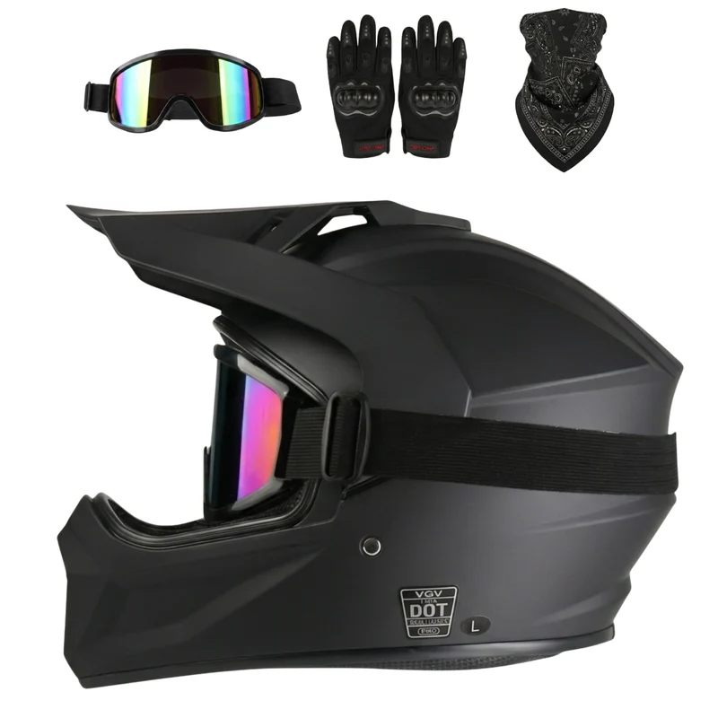 Kit casque intégral noir mat