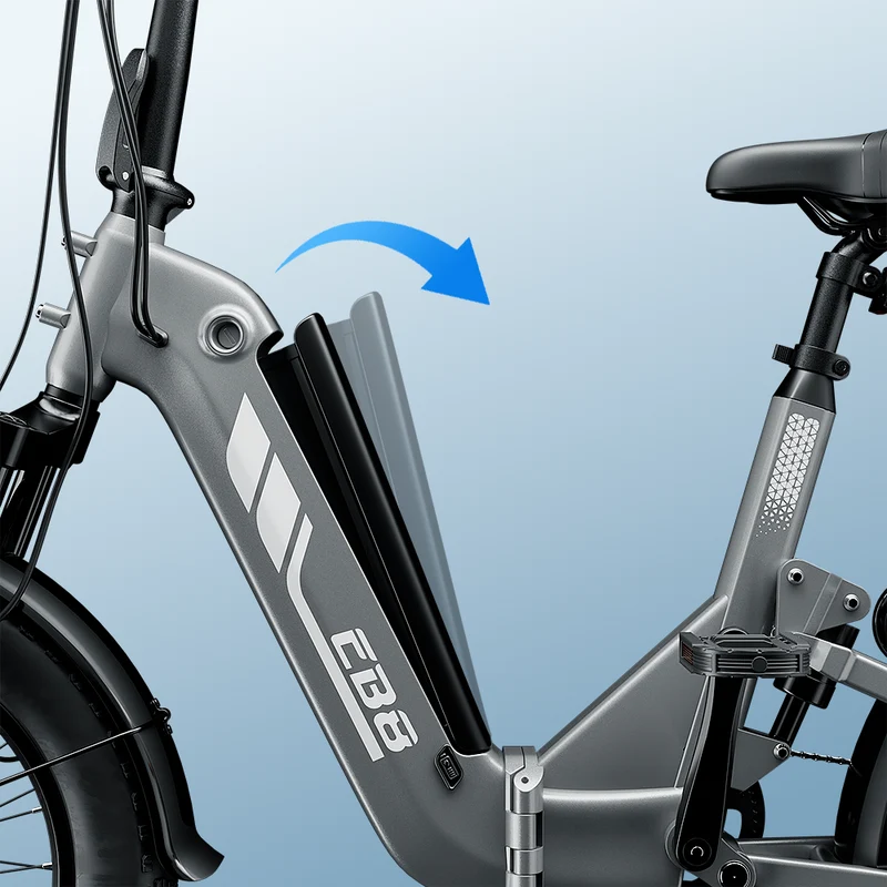 EB8 Vélo Électrique Pliant 20" à Pneus Fat Bike avec Capteur de Couple