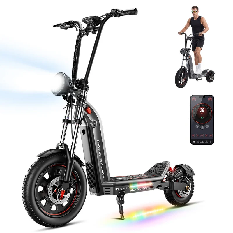 Trottinette électrique tout-terrain iScooter F7Ultra 1500W avec un couple maximal de 38,5 N·m