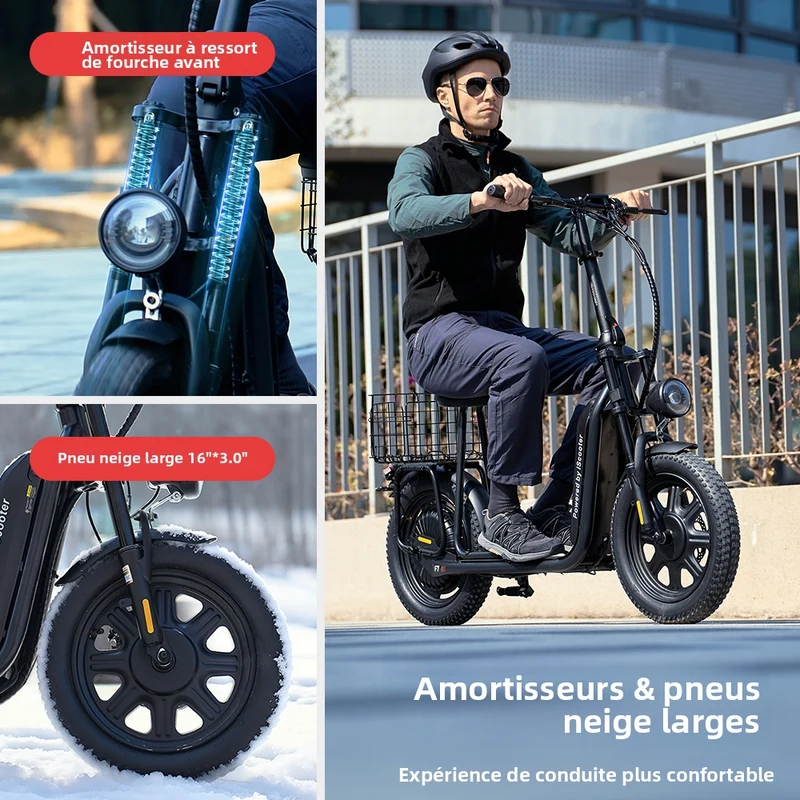 iScooter F7 – Trottinette électrique avec siège et panier amovible