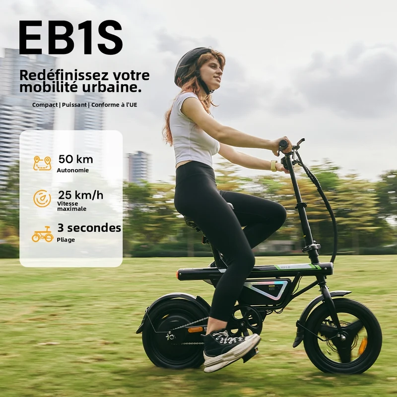Vélo électrique pliable urbain EB1S 500W avec application mobile