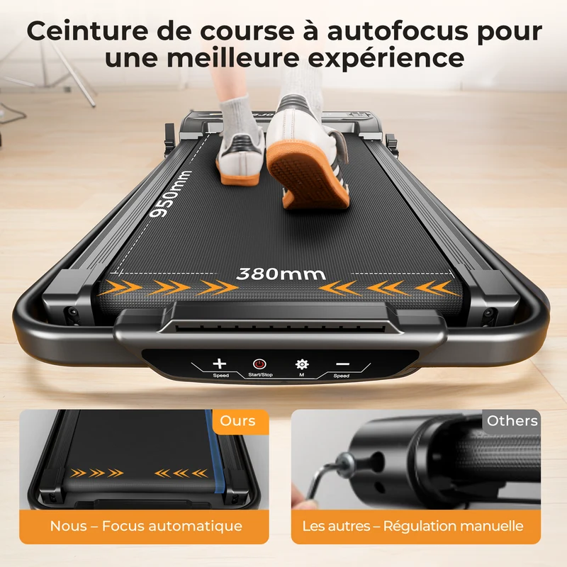 JT52 2-en-1 Tapis de course avec inclinaison