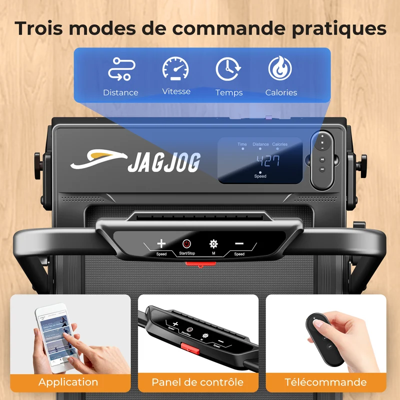 JT52 2-en-1 Tapis de course avec inclinaison