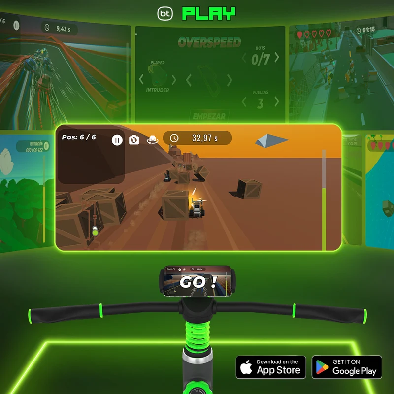 Bodytone Play: Bicicleta Estática Gaming Interactiva y Plegable | Entrena Jugando