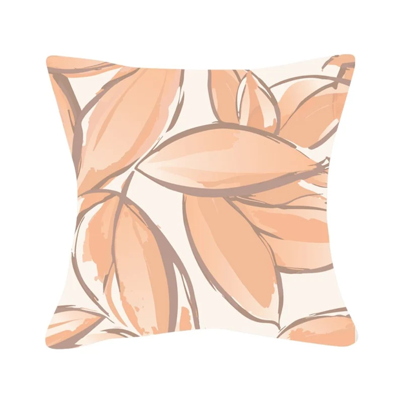 Coussin extérieur 18 x 18 po - Imprime fleurs stylisées melon