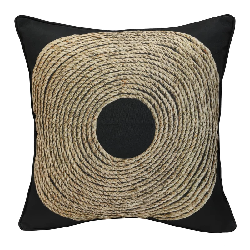 Coussin extérieur 18 x 18 po - Imprimé motif raffia