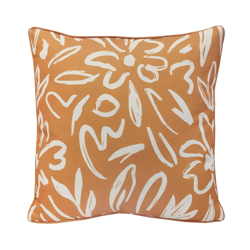 Coussin extérieur 18 x 18 po - Imprimé digital jaune