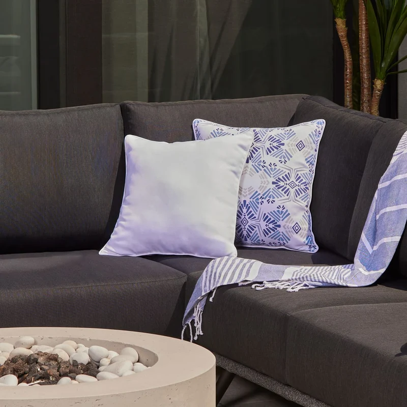 Coussin extérieur 18 x 18 po - Imprimé bleu