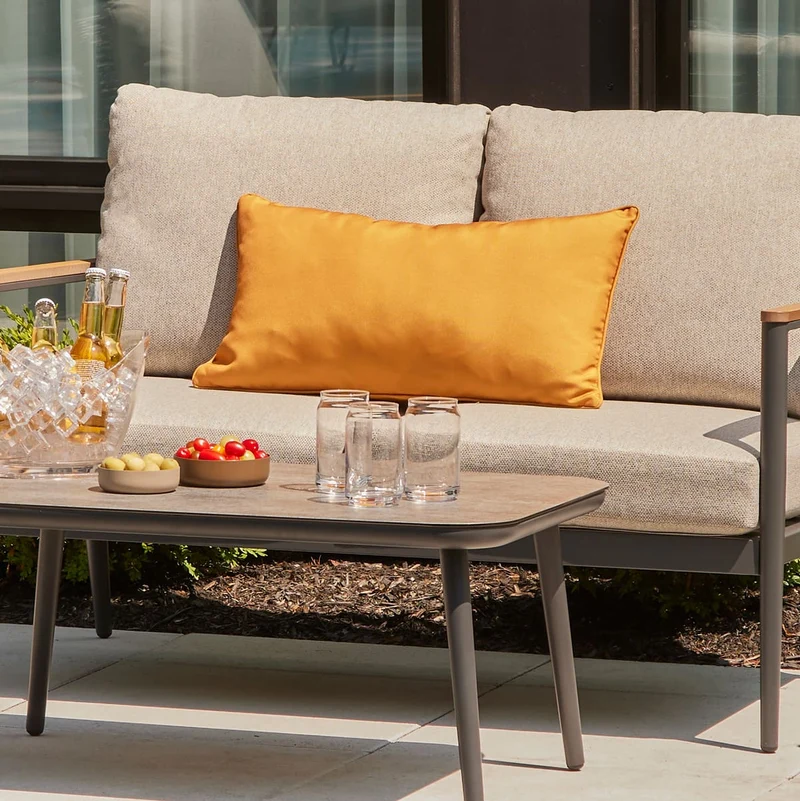 Coussin extérieur 14 x 26 po - Jaune uni