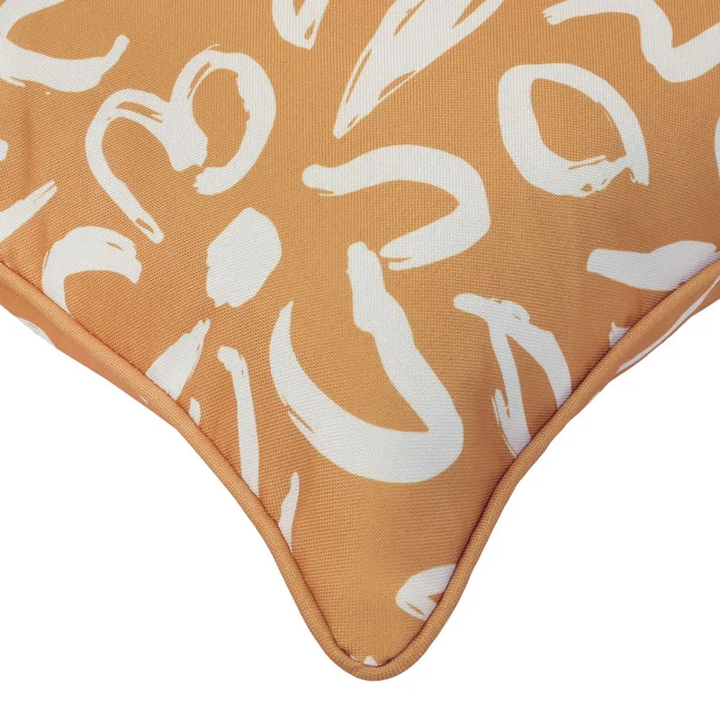Coussin extérieur 14 x 26 po - Jaune à fleurs