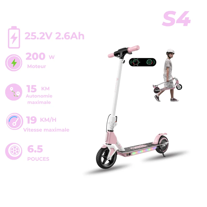 isinwheel S4 Trottinette électrique pour enfants