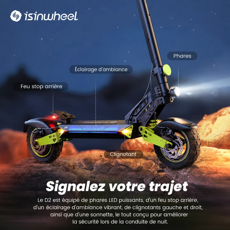 D2 Trottinette électrique tout-terrain 1000W