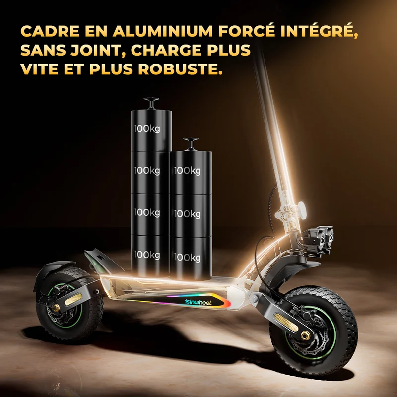 GT4 Trottinette électrique tout-terrain à double moteur 2400W