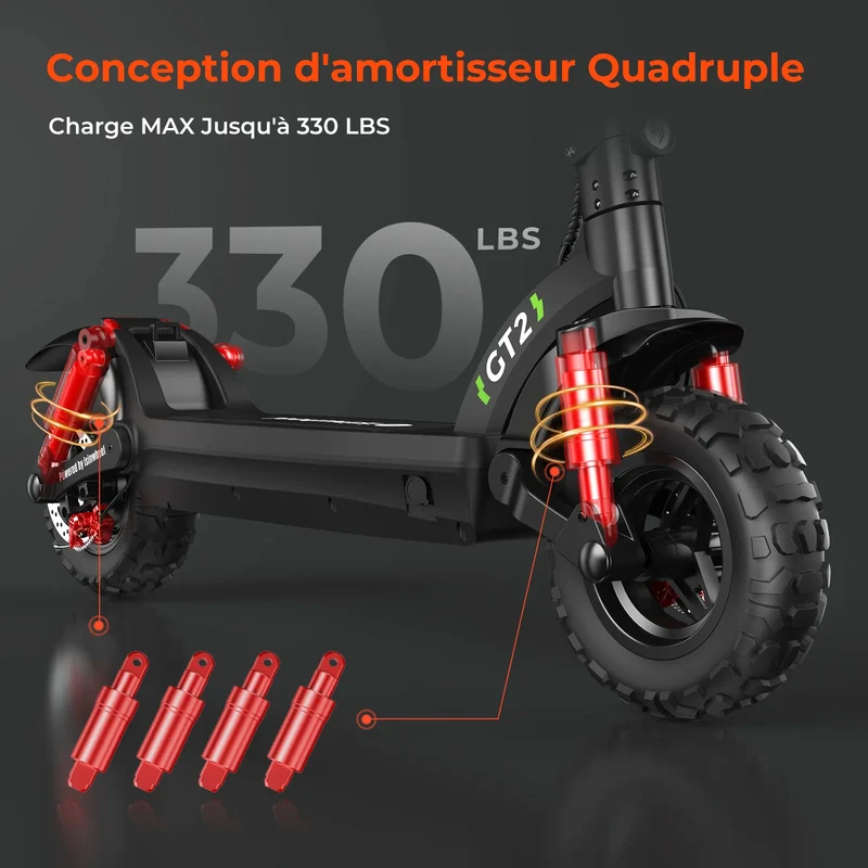 isinwheel GT2 Trottinette électrique tout-terrain 1200W