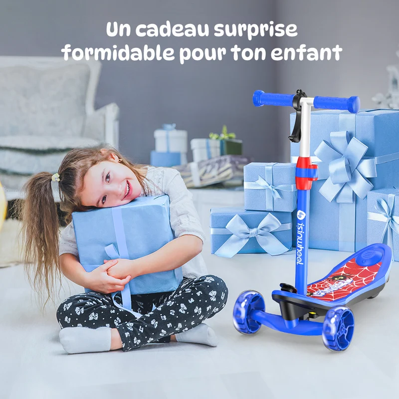 isinwheel MiniSpider Trottinette Électrique Enfant à 3 Roues (2-en-1)