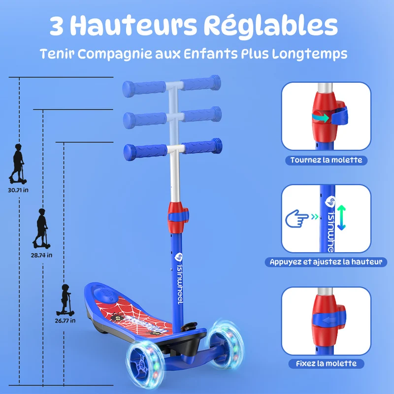 isinwheel MiniSpider Trottinette Électrique Enfant à 3 Roues (2-en-1)