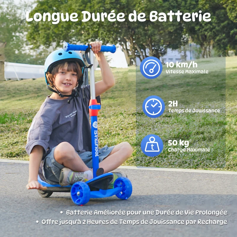 isinwheel MiniSpider Trottinette Électrique Enfant à 3 Roues (2-en-1)