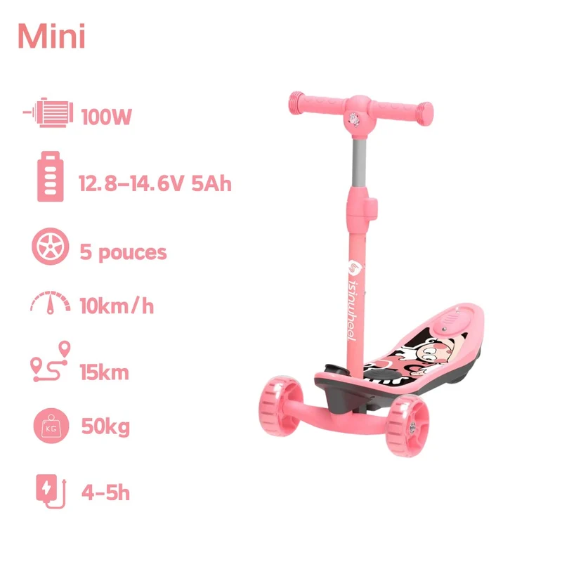 isinwheel MiniSpider Trottinette Électrique Enfant à 3 Roues (2-en-1)