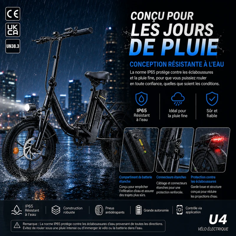U4 Vélo Électrique Pliant - Batterie Amovible