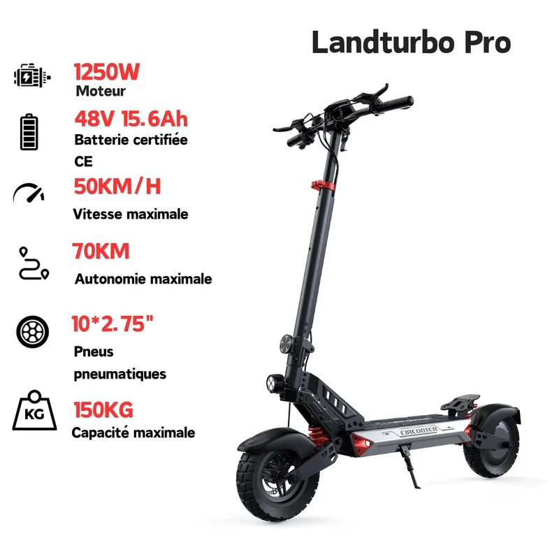 isinwheel GT1 Trottinette électrique tout terrain 800W