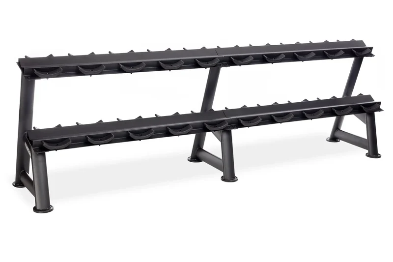 Hampton 2-Tier Fixed Pro-Style Dumbbell Saddle Rack | 10 Pairs
