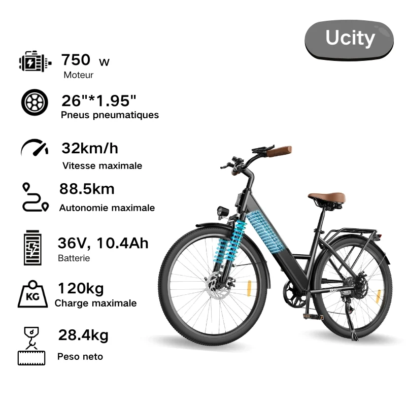 U2 Vélo Électrique Ville Femme et Homme